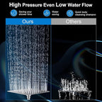 Shower Head Combo,10 Inch High Pressure Rain Shower Head with 11 Inch Adjustable Extension Arm and 5 Settings Handheld ,Powerful Shower Spray Against Low Pressure Water with Long Hose