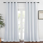 NICETOWN Greyish White Living Room Curtain, Room Darkening Grommet Thermal Insulated Window Treatment Sound Reducing for Bedroom, 1 Panel, W52 x L102