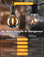 Brightown LED Outdoor String Lights - 150FT Patio Lights with 75 Shatterproof Clear Dimmable Edison Bulbs, Waterproof Connectable Hanging Light for Outside Backyard Porch Party Christmas Decoration