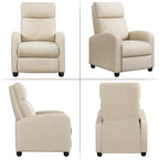 Yaheetech Modern Fabric Recliner Chair Sofa Adjustable Single Sofa with Thicker Seat Cushion and Backrest for Living Room Home Theater, Beige