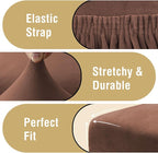 H.VERSAILTEX Velvet Dining Chair Covers Stretch Chair Covers for Dining Room Set of 6 Parson Chair Slipcovers Chair Protectors Covers Dining, Soft Thick Solid Velvet Fabric Washable, Caramel Cafe