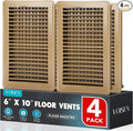VOISEN Floor Register 6x10, 4 Pack Floor Vent Covers, Steel Adjustable Air Supply Grille Register Vent Cover Grill for Sidewall and Floor, Vent Covers for Home Floor,Brown