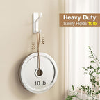 pickpiff Adhesive Wall Coat Hooks - Heavy Duty Stick-On Door Hanger, Metal Hook for Hanging Towel,Purse, Robe, Backpack, Jacket, Clothes - for Bathroom,Dorm, Closet, Kitchen - White, 10 Pack