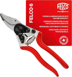 Felco F6 Pruning Shears – 7.7" Swiss-Made Garden Clippers for Medium Hands | Hand Pruners for Gardening | Garden Tool Cutter with Precision Bypass Blade, Forged Aluminum Handles, Replaceable Parts