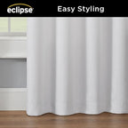 Eclipse Extra Wide Grommet Curtain, Kendall Sliding Patio Door Curtain Panel, Solid Textured Thermal Insulated and Noise Reducing Curtains, (1 Panel), 84 in Long x 100 in Wide, White (Pack of 2)