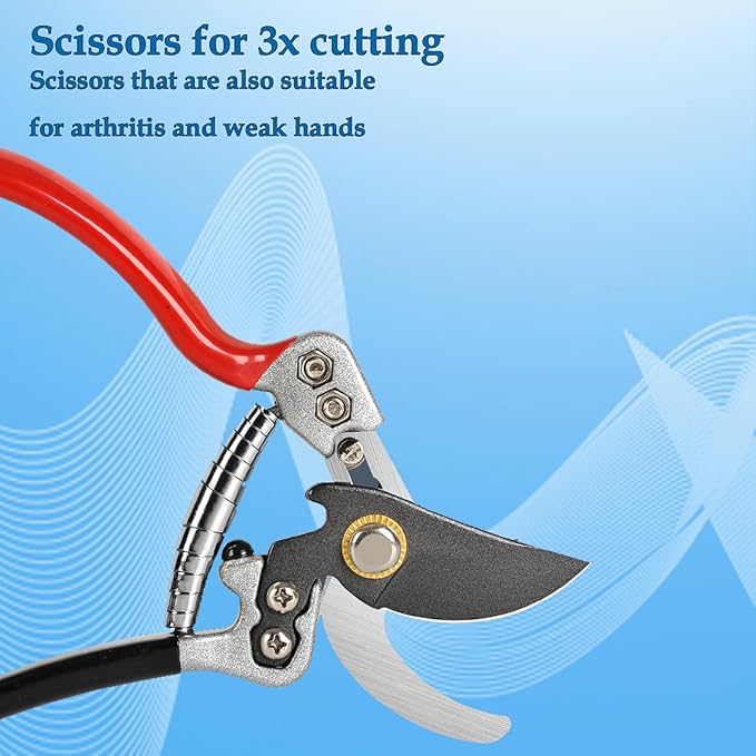 Ultra Sharp Germany Titanium Steel Pruning Shears - Cuts 3X Easier, Weak Hand Arthritis Snips, Rust-Resistant, Effortlessly 1-Inch Cut Capacity Garden Scissors, Ergonomic Handle (gt-06, 1)