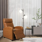 Homall Recliner Chair, Recliner Sofa PU Leather for Adults, Recliners Home Theater Seating with Lumbar Support, Reclining Sofa Chair for Living Room (Khaki, Leather)