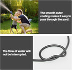SPECILITE 75ft 304 Stainless Steel Garden Hose Metal, Heavy Duty Water Pipe with Nozzles for Yard, Outdoor - Flexible, Never Kink & Tangle, Puncture Resistant (Black)