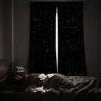NICETOWN Black Velvet Curtains 2 Panels with Gold Foil Leaf Print – Modern Glam Black and Gold Drapes for Living Room, Luxury Room Darkening Window Treatments for Bedroom & Gothic Decor (50W x 84L)