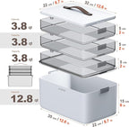 CTIME 4-Tier XL Medicine Organizer - Portable Medicine Cabinet with Leather Handle, Empty First Aid Kit for Home Organization Must, School, Dormitory, Travel, RV, Dorm, Ideal Elderly Gift