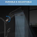 MakeFit Dual Handheld Shower Head Combo, 2-in-1 Rain Shower Heads System 8 Inch Rainfall Shower Head and 10 Modes High Pressure Hand Held Showerhead with Built-in Power Wash