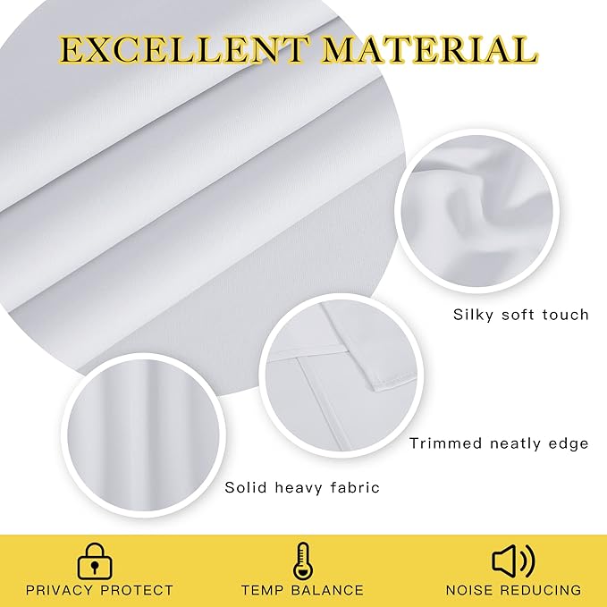 NICETOWN Patio Door Curtain Vertical Blinds, Grommet Room Darkening Curtain Thermal Drape Extra Long Sound Dampening for Living Room/Bedroom (Greyish White, W66 x L102, 1 Panel)