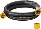 5/8 in. × 5 ft. High Flow Heavy Duty Garden Hose Flexible Hybrid Rubber Water Hose, No Memory Durable Premium Water Hose Leader Hose for Watering, Irrigation, Water Transfer Pump