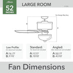 Hunter 52 inch Indoor Ceiling Fan with LED Light - Black Ceiling Fan with Pull Chain, For Bedroom or Living Room, Standard Mount, No Remote, 5 Blades, Includes Bulbs- Builder Deluxe 52386, Matte Black