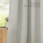NICETOWN Thick Linen Gray Curtains for Boys Room, Grommet Privacy Assured with Light Filtering Linen Blend Window Treatments for Bedroom/Farmhouse, W55 x L120, 2 Panels