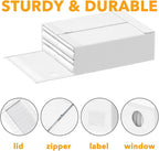SpaceAid 12 Pack Bed Sheet Organizers and Storage, Foldable Sheet Organizer for Linen Closet, Sheets Set Folder Keeper with Window XL (Queen & King Size) Bedding Container (White, 12 Pack)