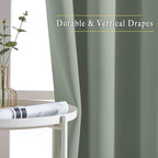 NICETOWN Sage Green Curtains 96 inches Long, Grommet Thermal Insulated Blackout Curtains Privacy Window Treatments for Boys Room/Living Room, W46 x L96, 2 Panels