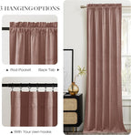 NICETOWN Dusty Pink Velvet Curtains 90 inches Long 2 Panels Set (52-inch Wide), Thermal Insulated Sound Reducing Blackout Curtains and Drapes for Film, Window Curtains for Large Door Windows