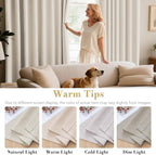 H.VERSAILTEX Blackout Window Curtain Panels Thermal Insulated Room Darkening Solid Grommet Curtains/Drapes for Bedroom Privacy Protection (Set of 2 Panels,52 by 63 Inch Long, Natural)