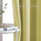 NICETOWN Room Darkening Curtains & Drapes for Kitchen - Thermal Insulated Solid Grommet Top Room Darkening Panels/Draperies for Bedroom/Living Room (Paler Yellow, 1 Pair, 34 x 50 Inch)
