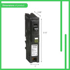 Square D by Schneider Electric Homeline 15 Amp Mini Circuit Breaker, 1 Pole, 120V AC, 10kA Breaking Capacity, Plug in Mount, CAFI/CAFCI, Residential Use (HOM115PCAFIC)