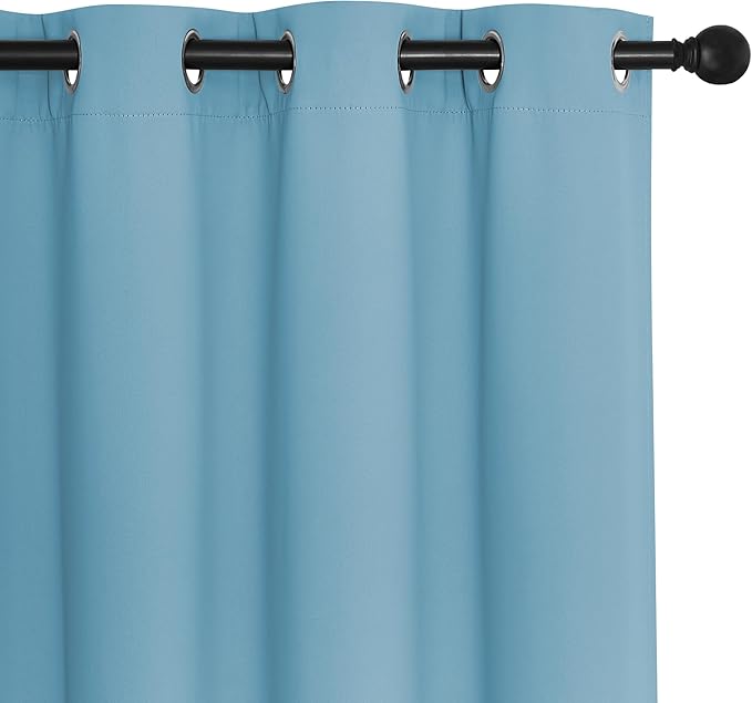 NICETOWN Blackout Curtains 54 Inches Long, Thermal Insulated Room Darkening Curtains for Bedroom, Window Treatment Drapes for Living Room Nursery (W66 x L54 Inch, Teal Blue, 1 Panel)