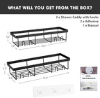 Moforoco Adhesive Shower Caddy Organizer Shelves Rack - 5 Pack Corner Bathroom Storage Organization, Home & Kitchen Decor Inside RV Accessories, Hanging First Apartment Household Camper Essentials