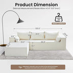 106" Cloud Sectional Boneless Couches for Living Room, Modular L Shaped Couch with Deep Seat Oversized Left Facing Chaise, Memory Foam Compressed Spineless 3 Seater Sofa for Bedroom Apartment, Beige