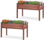 Raised Garden Bed with Legs (48x24x30''), Solid Wood Elevated Planter Box for Outdoor