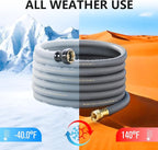 Garden Hose 5/8" x 100ft Brass Rubber Heavy Duty Water Hose 600 PSI Burst Pressure, Durable Flexible Hose for Yard, Car Wash, Pets Gray