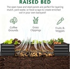 3 Pack 6x3x1FT Galvanized Raised Garden Beds Kit Outdoor Metal Gardening Planter Box for Vegetable Elevated Flower Herbs,Black