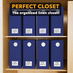 SpaceAid 8 Pack Bed Sheet Organizers and Storage, Foldable Sheet Organizer for Linen Closet, Sheets Set Folder Keeper with Window XL (Queen & King Size) Bedding Container (Navy Blue, 8 Pack)