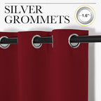 NICETOWN Christmas Window Curtains Blackout Drapes, Thermal Insulated Christmas Decorative Blackout Curtains/Draperies for Laundry Room (Burgundy Red, One Pair, 34 by 72-inch)