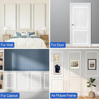 RELIANCER Peel and Stick Wall Molding Kit,30PCS Pre-Cut Door Molding Panels,3D Moulding Wainscoting Panel,Self Adhesive Walls Moulding Trim,Wall Modular Frames for Interior Walls Decor Home Bedroom