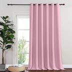 NICETOWN Sliding Door Curtain 108 Inches Long - Blackout Thermal Insulated Grommet Room Divider Privacy Drape for Patio Glass Door, 1 Panel, Rouge Pink, 100 Inch Extra Wide