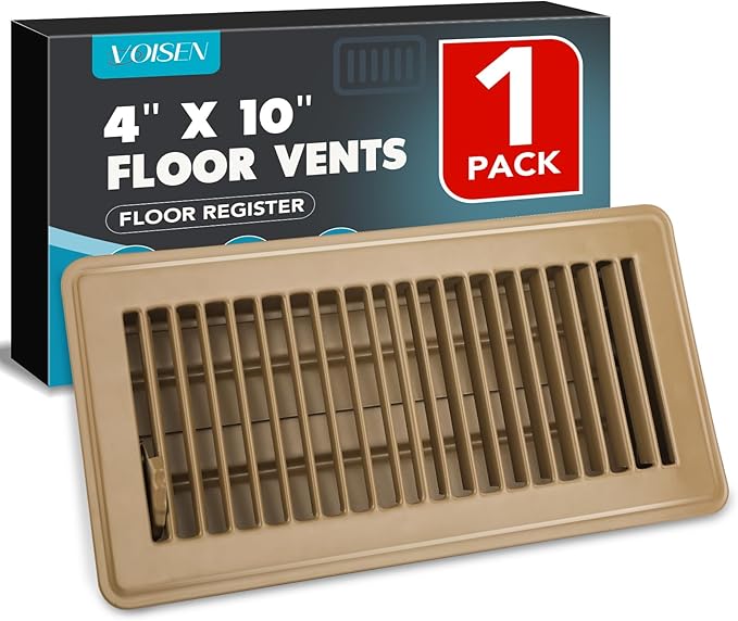 VOISEN 4x10 Floor Register, Brown Floor Vent Covers,Heavy Duty Steel Walkable Floor Vents,Vent Covers for Home Floor