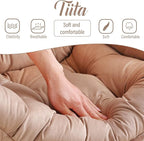 Tiita Lazy Chair with Ottoman, Khaki Modern Large Accent Chair, Comfy Leisure Sofa Armchair with Ottoman, Reading Chair with Footrest for Bedroom, Living Room, Dorm Rooms, Velvet Khaki