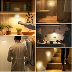 3 Pack Motion Sensor Stair Light for Indoor, Battery Operated Closet Lights, Wireless Stick on Anywhere Hallway Lamp, Portable Led Night Lamps for Bedroom Under Cabinet Kitchen