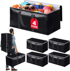 Heavy-Duty & Extra Capacity Moving Bags with Backpack Straps, Storage Totes with Double Zipper & Strong Handles, Packing Bags Alternative to Moving Boxes, Moving Supplies (4 Pack, Black)