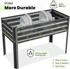 KING BIRD Raised Garden Bed with Irrigation System and Legs Galvanized Elevated Planter Box 48×24×30 in for Backyard, Patio, Balcony, 400lb Capacity, Dark Grey