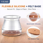 32 Pcs Chair Leg Floor Protectors for Hardwood Floors Silicone Covers to Protect Wood Tile Floors Scratches Felt Pads Furniture Leg Caps Reduce Noise (Fit:0.9"-1.29")
