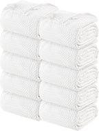 Utopia Bedding White 100% Cotton Waffle Blanket 300 GSM [Twin - 90x72 Inch] Soft Lightweight Breathable Bed Blanket for All Season (Pack of 10)