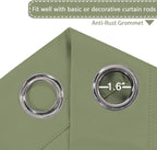 H.VERSAILTEX Blackout Patio Curtains 100 x 108 Inches Solid Thermal Insulated Grommet Blackout Curtains/Drapes for Sliding Door Extral Wide Curtain Panels Room Divider, 9' Tall by 8.5' Wide - Sage