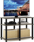 Furinno Romain Turn-N-Tube Stand for TV up to 40 Inch, 40-Inch, French Oak/Black