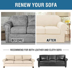 H.VERSAILTEX 4 Piece Stretch Sofa Covers for 3 Cushion Couch Furniture Slipcovers for Living Room (1 Base Cover Plus 3 Seat Cushion Covers) Jacquard Fabric Cover (XL Sofa, Cream)