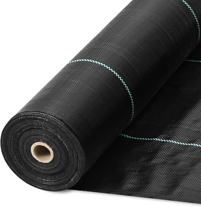 VEVOR 4FTx300FT Premium Heavy Duty Weed Barrier Landscape Fabric, 3.2OZ Woven Geotextile Fabric Under Gravel, High Permeability for Weed Blocker Weed Mat, Driveway Fabric, Weed Control Garden Cloth