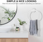 SetSail Towel Holder for Bathroom Wall Screw-in White Towel Ring Stainless Steel Hand Towel Holder Heavy Duty Towel Hanger for Bathrooms