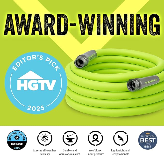 Flexzilla Garden Lead-in Hose 5/8 in. x 5 ft., Lightweight All-Weather Water Hose, Durable and Flexible, Leak-Free Connections