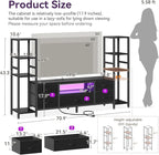 Casaottima TV Stands for 40/43/50 Inch TV, Entertainment Center with LED Lights & Power Outlets, TV Stand Living Room with 5 Fabric Drawers, TV Console Cabinet for Bedroom, Black