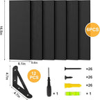 YGEOMER 16.5 Inch Floating Shelves for Wall, Farmhouse Wall Shelves for Bedroom, Bathroom Storage, Living Room and Kitchen Decor (Set of 6 Black)